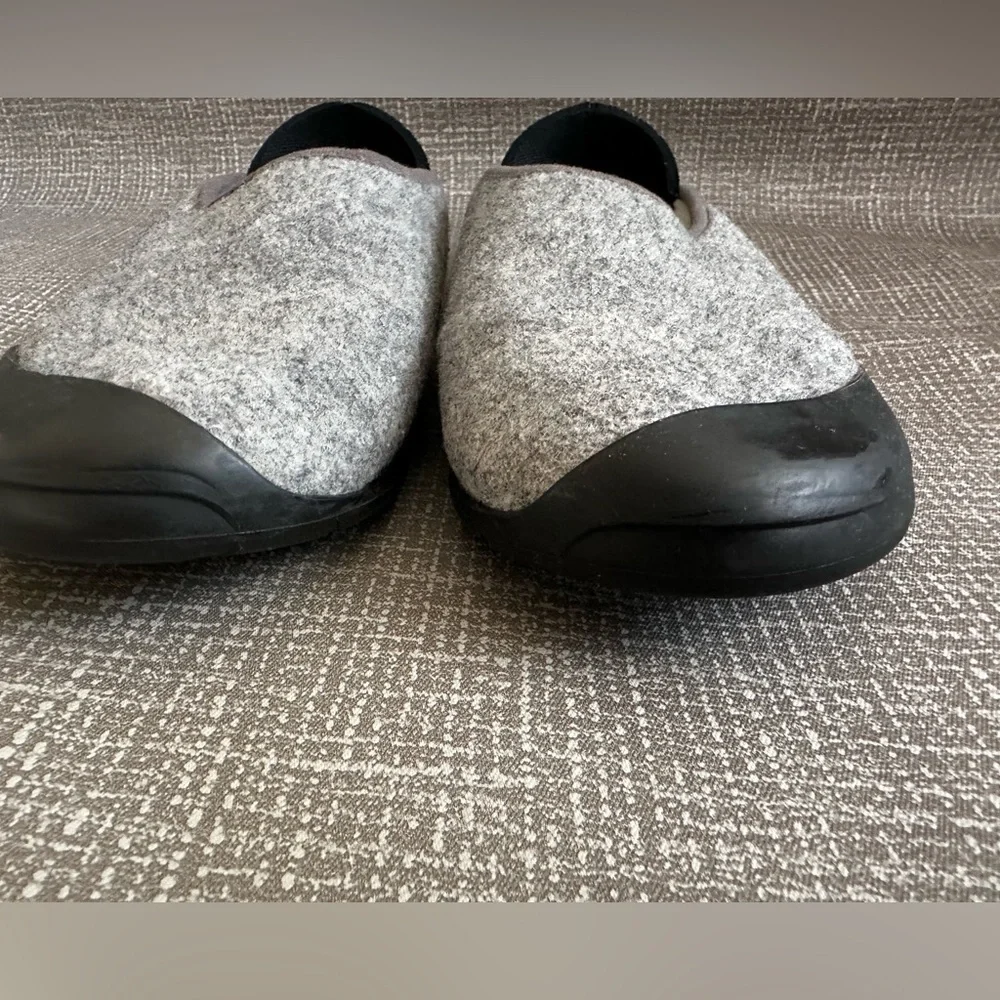 Mahabis Classic Larvik Felt Slippers EU 40 Gray Black Wool Indoor Outdoor Shoes